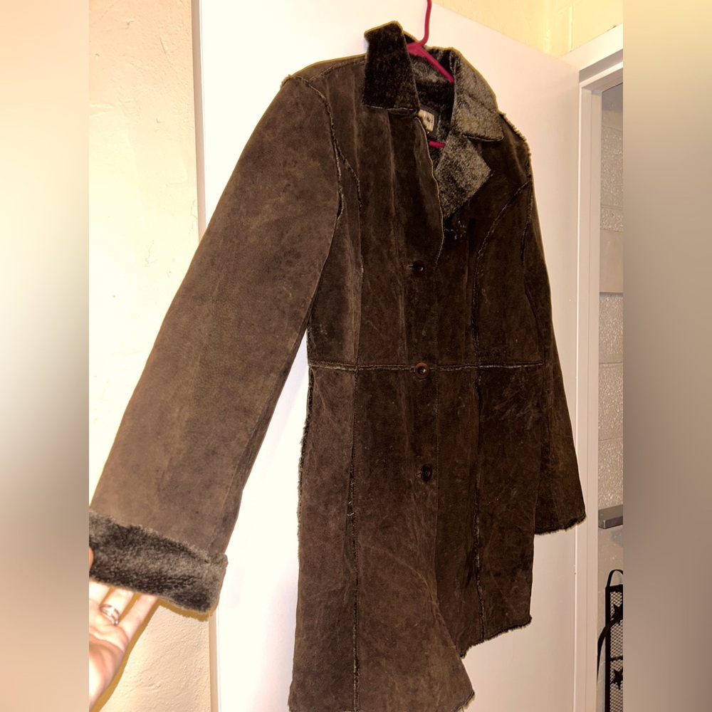 Chocolate Bagatelle suede coat